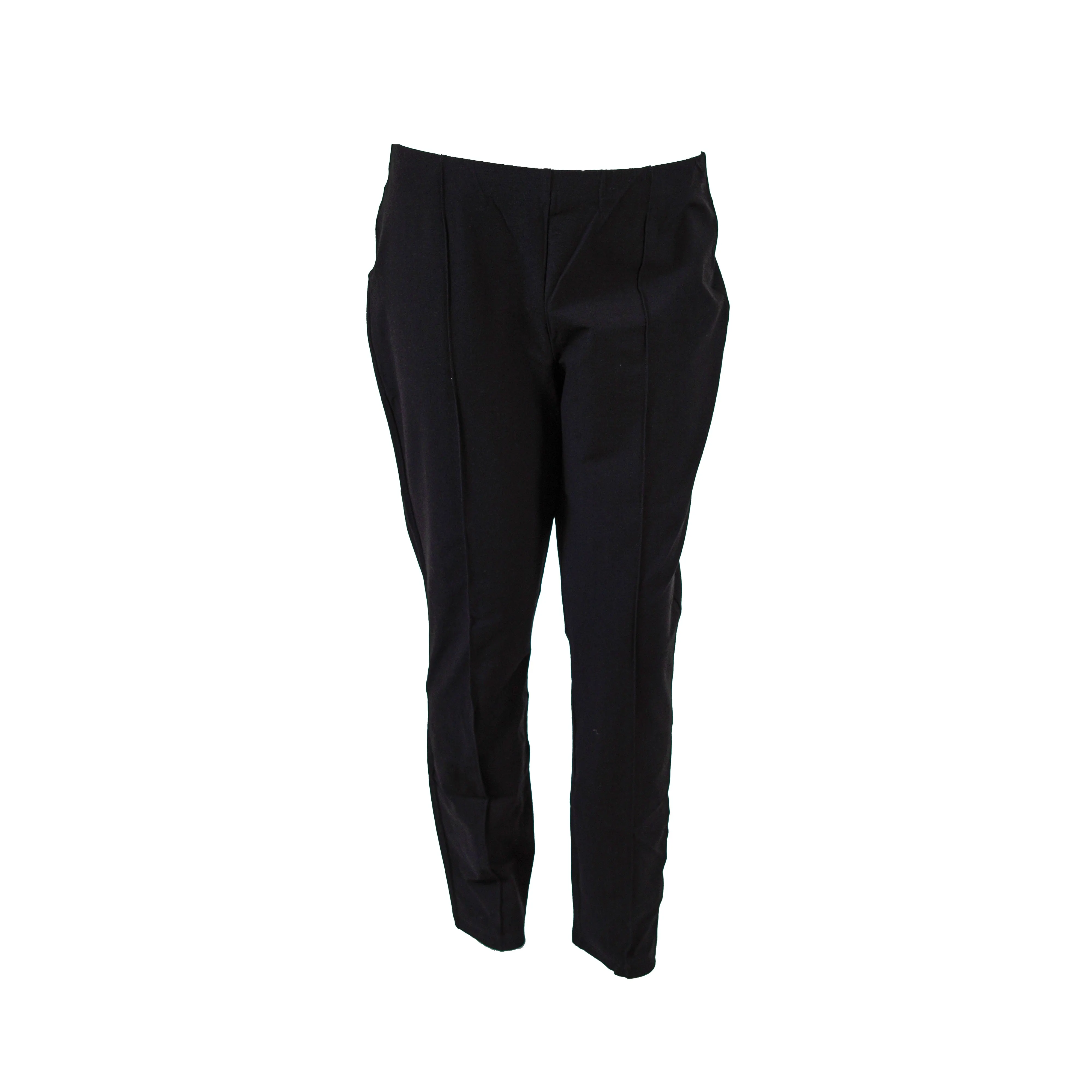 Eileen Fisher Women's Crepe Pull On Seamed Skinny Ankle Pants Black Size Large