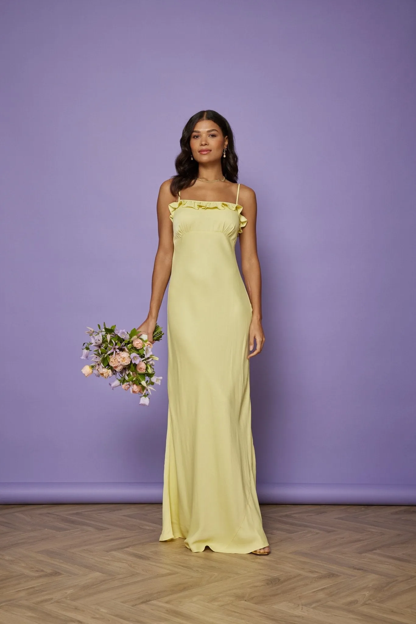 Enya Satin Slip Dress - Yellow