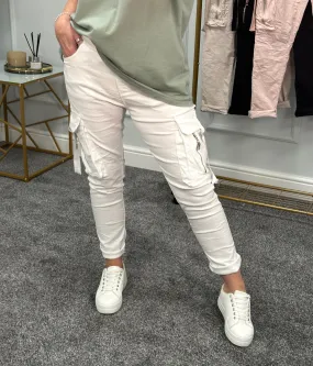 Eris Cargo Zip Pocket Magic Pants 8-16 White
