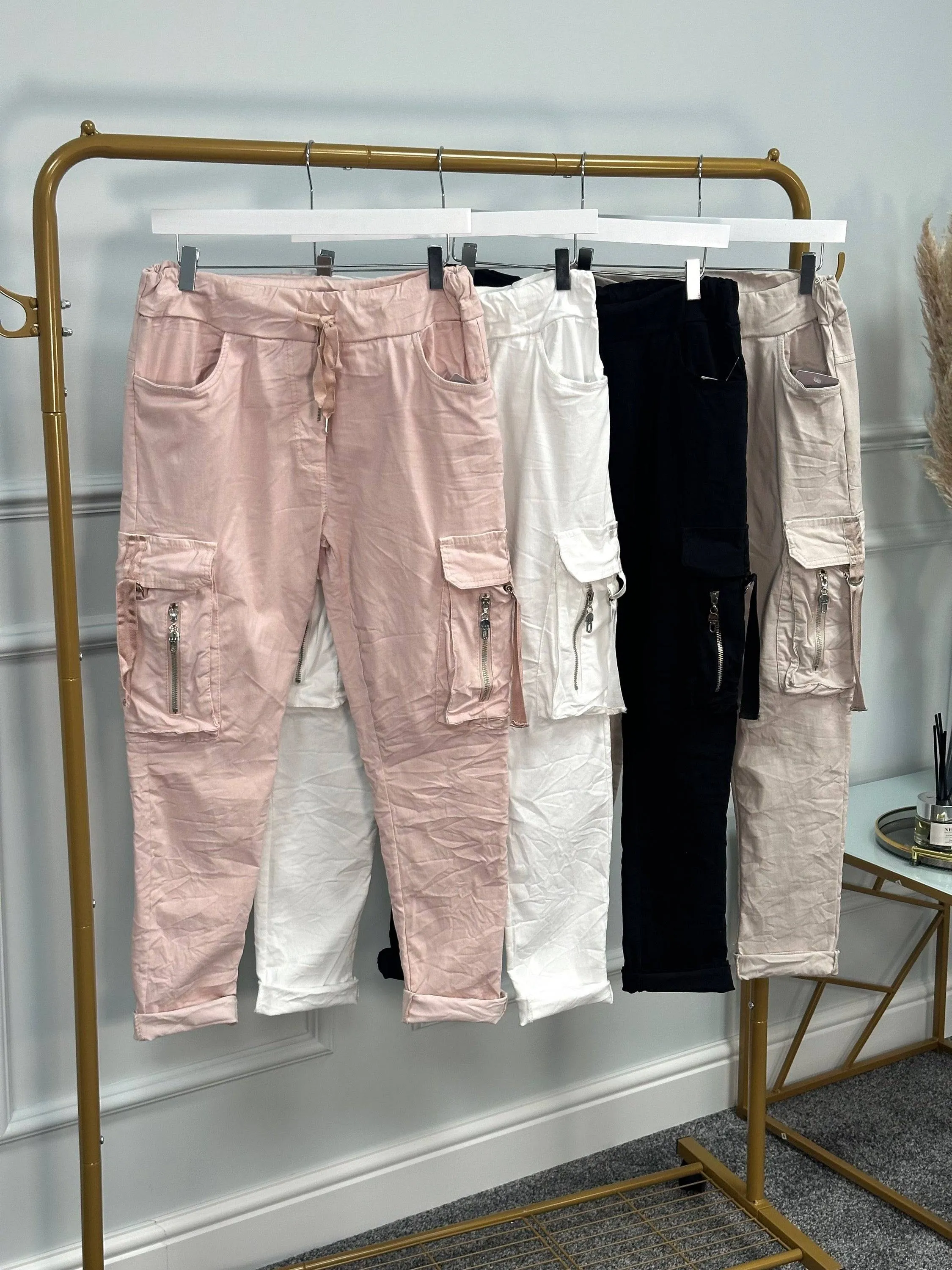 Eris Cargo Zip Pocket Magic Pants 8-16 White