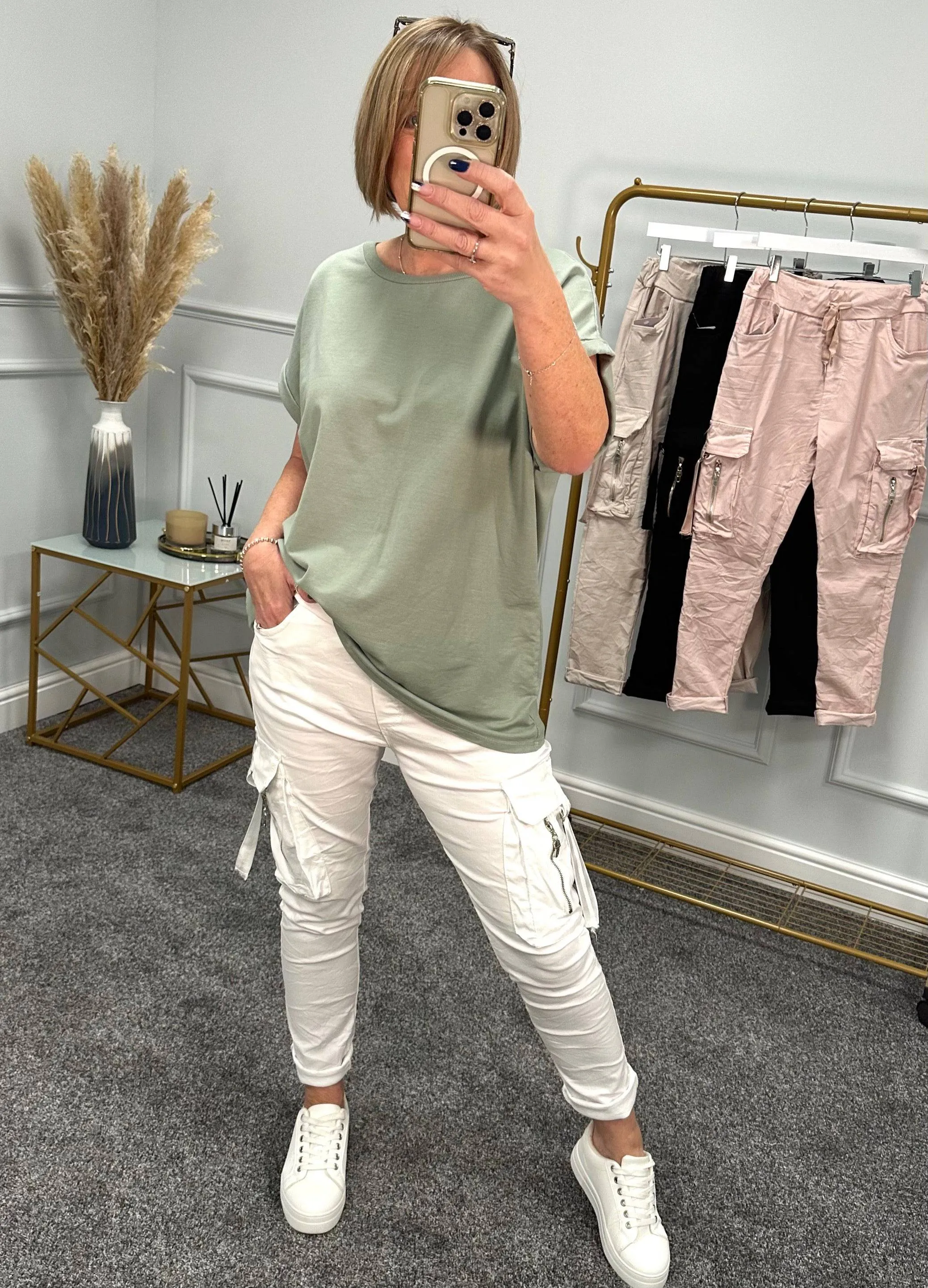 Eris Cargo Zip Pocket Magic Pants 8-16 White