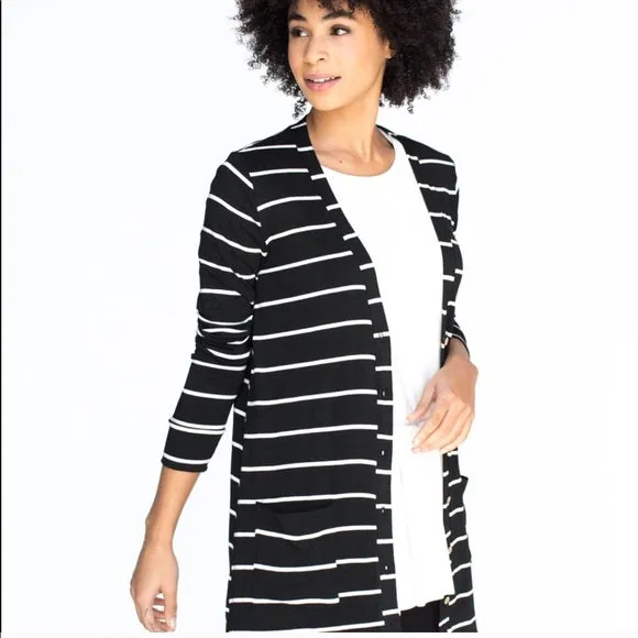 Favorite Cardi in Black & White Stripe