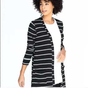 Favorite Cardi in Black & White Stripe