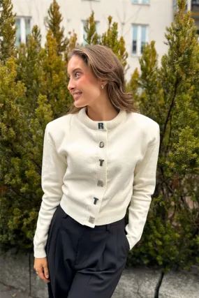 Firm Knit Cardigan Egret