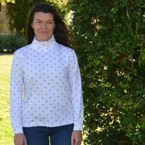 Fleur De Lis Skivvy - Cornflour