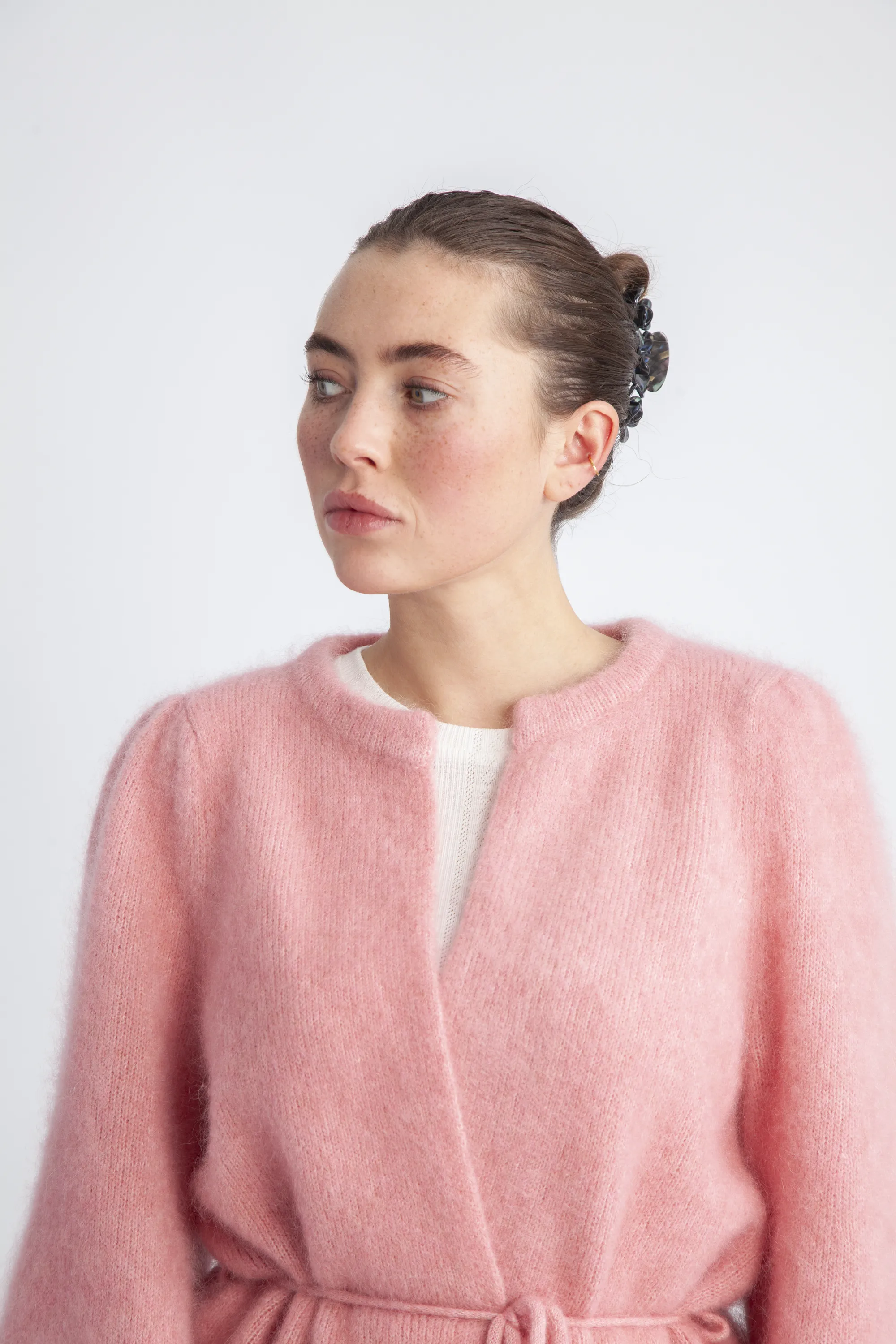 Fredrikke Chunky Cardigan - Peachy Pink