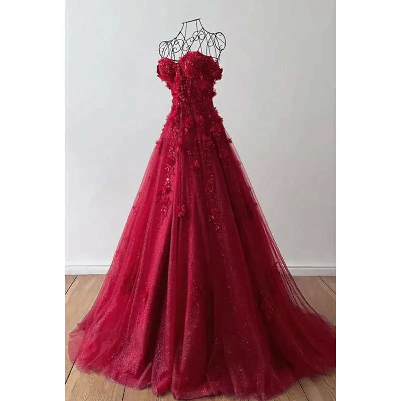 Glamorous & Dramatic Off-Shoulder Sleeveless A-Line Applique Evening Party Prom Dress