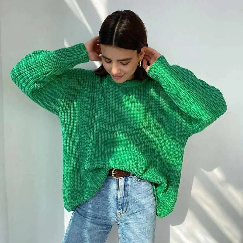 Glow Chic's Casual Loose Solid Color Sweater