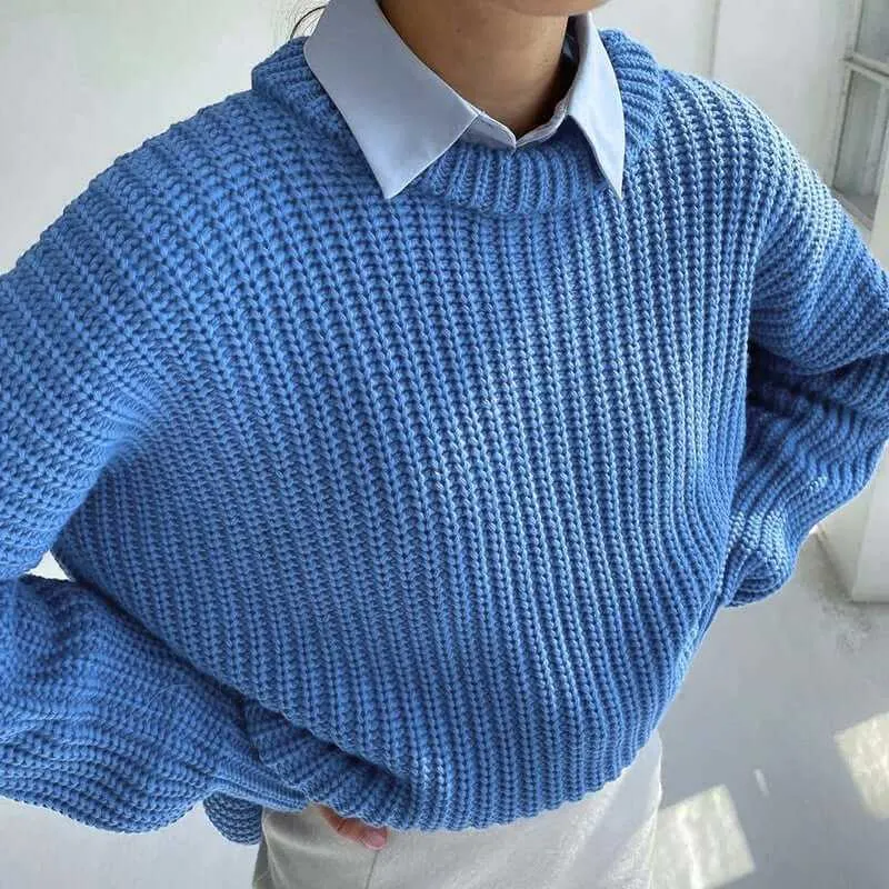 Glow Chic's Casual Loose Solid Color Sweater