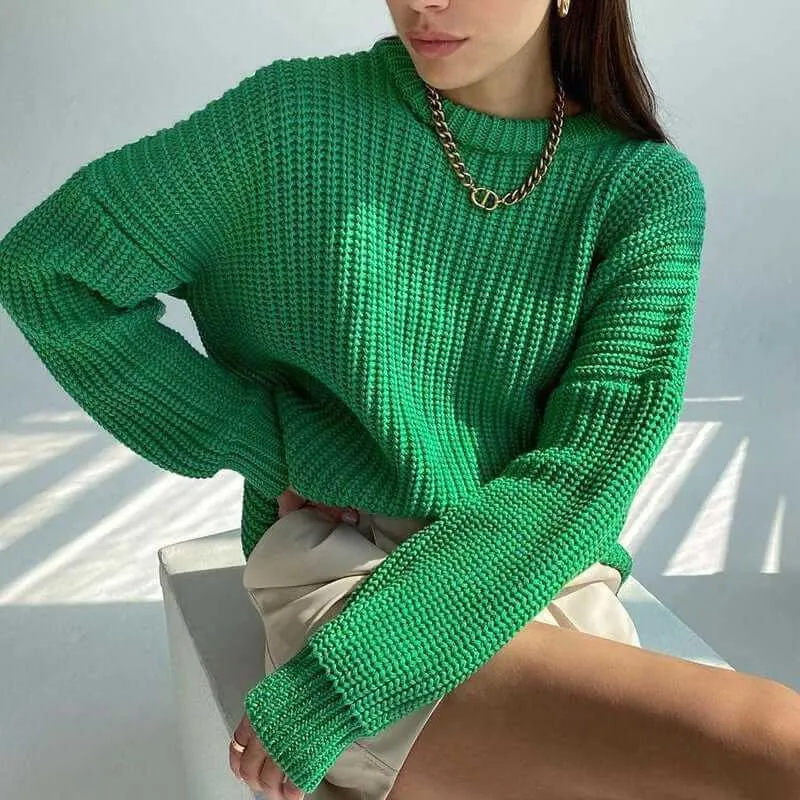 Glow Chic's Casual Loose Solid Color Sweater