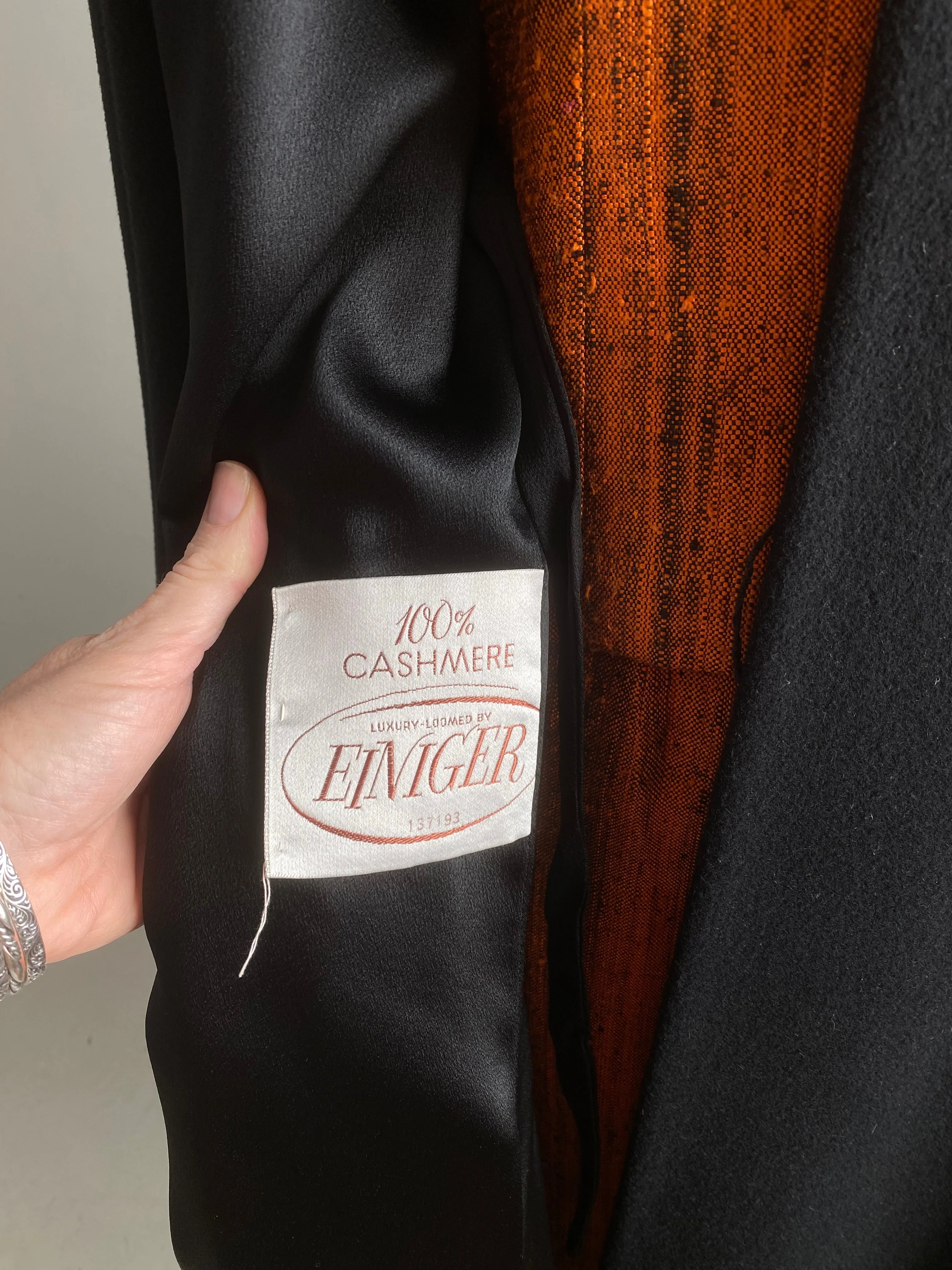 Gorgeous Late 1950's Black Cashmere Cocoon Coat With Mink Collar / ML