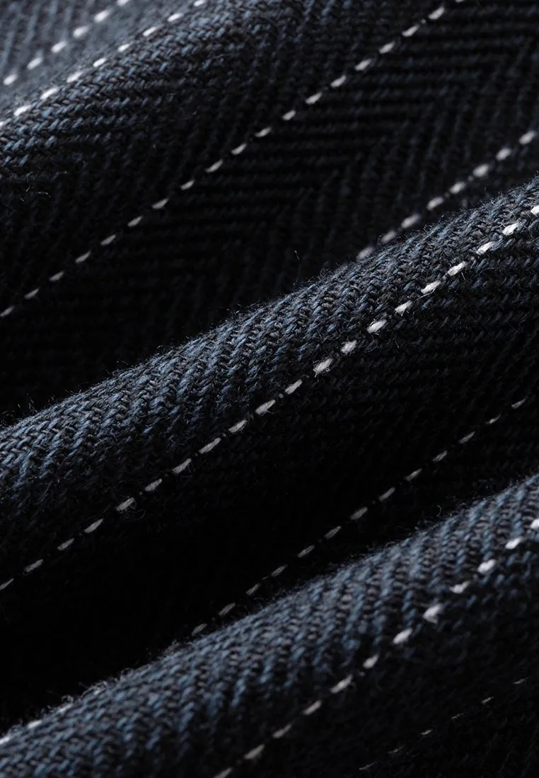 Herringbone Stripped Outlined-side seam Trousers