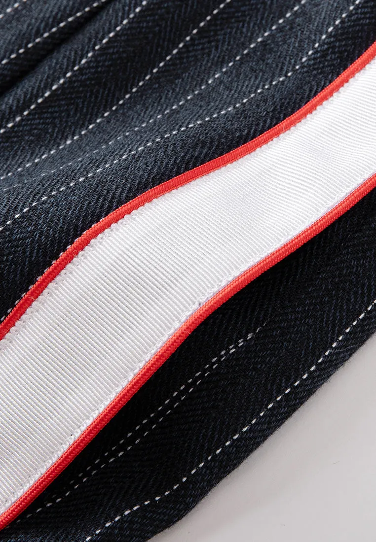 Herringbone Stripped Outlined-side seam Trousers