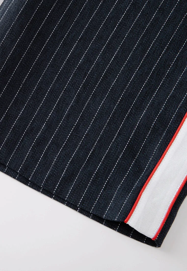 Herringbone Stripped Outlined-side seam Trousers