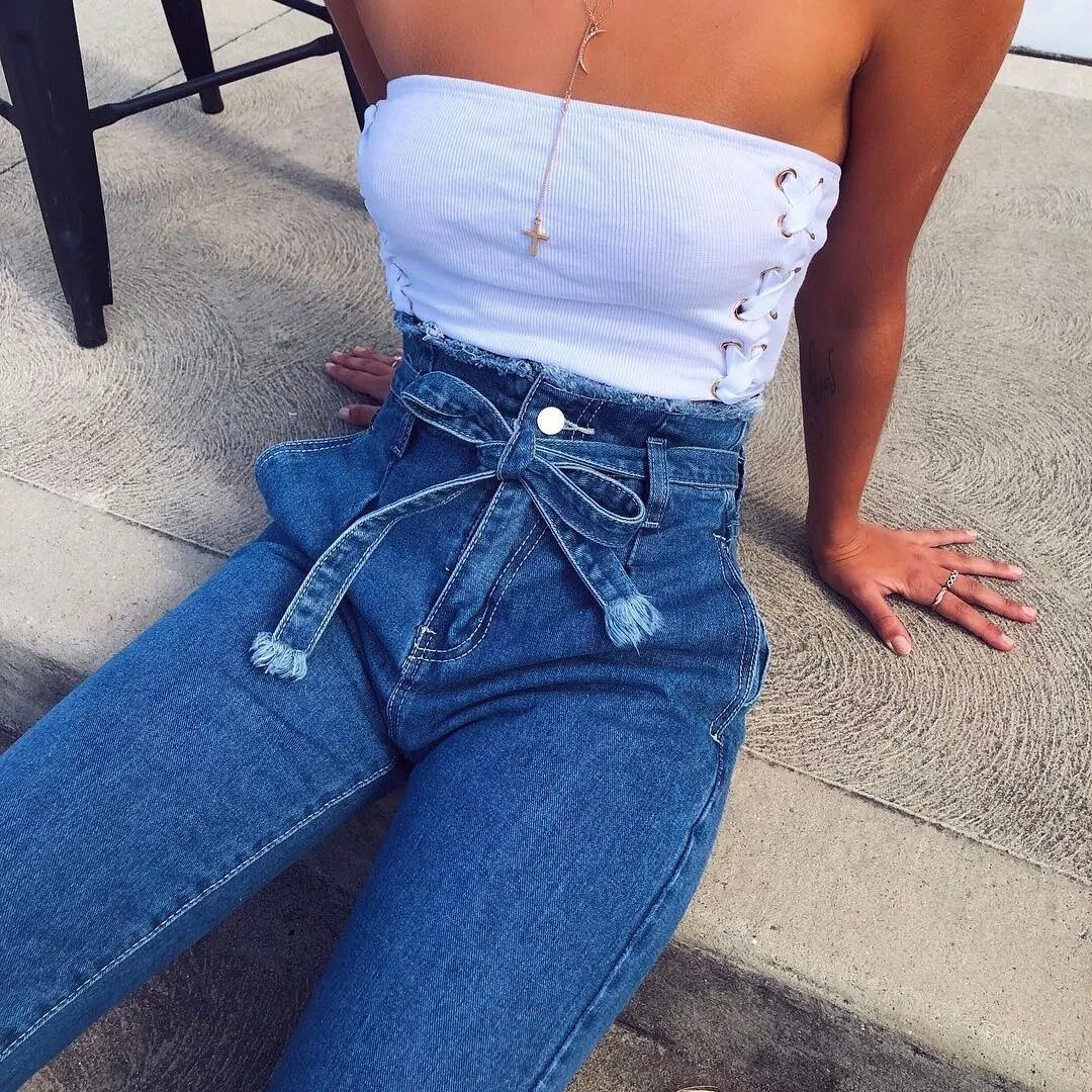 High Waist Loose Jeans Pants