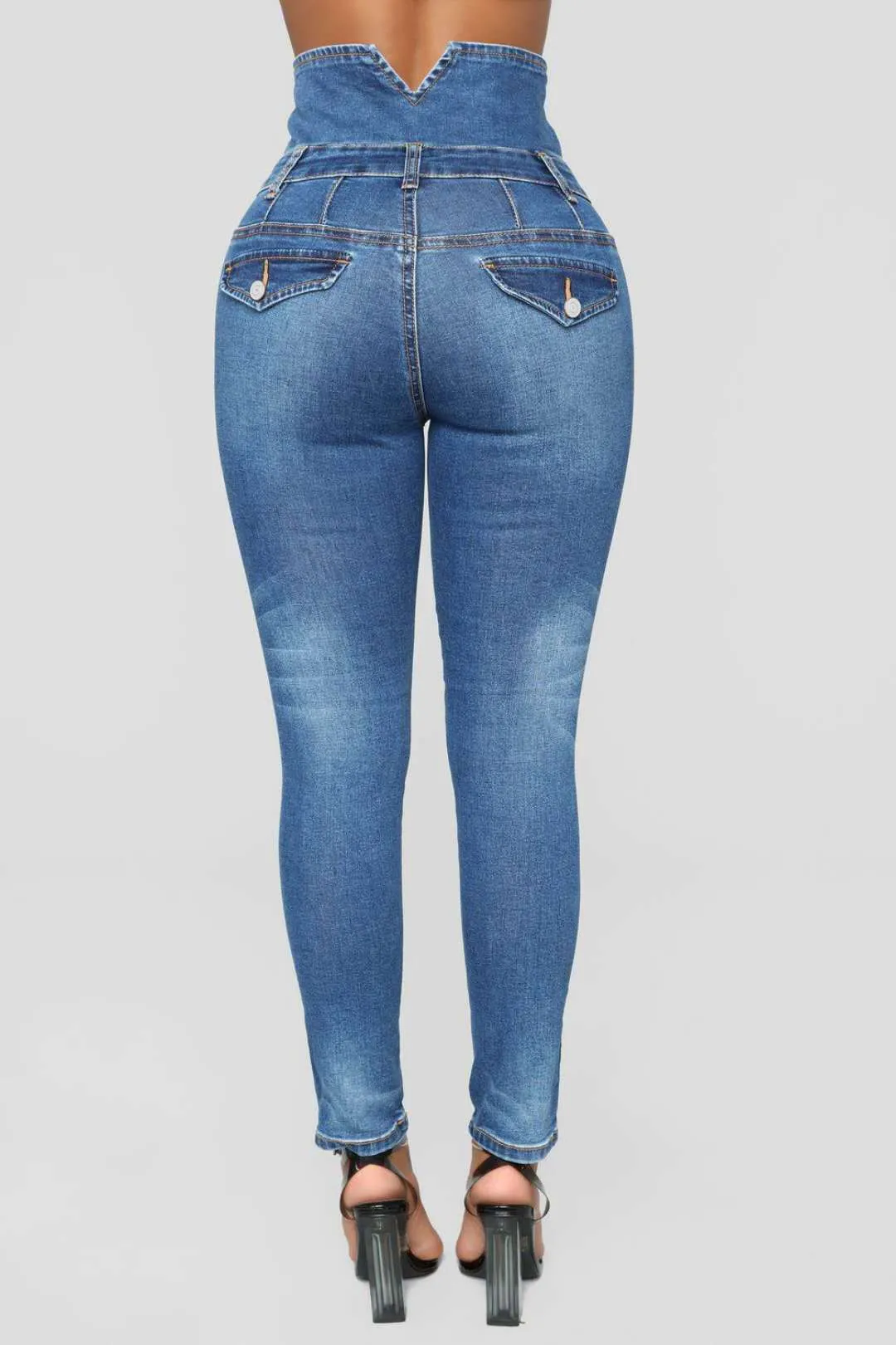 High Waist Skinny Jeans Pants