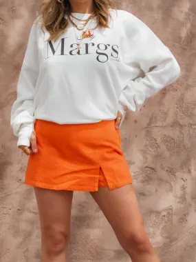 HIGH-WAISTED DENIM MINI SKORT