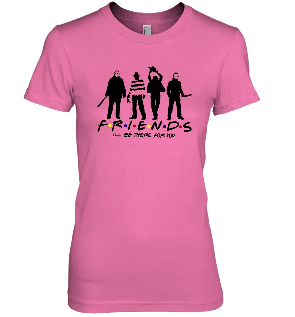 Horror Friends Jason Voorhees Freddy Krueger Texas Chain Saw Michael Myers Shirt Women's The Boyfriend Tee