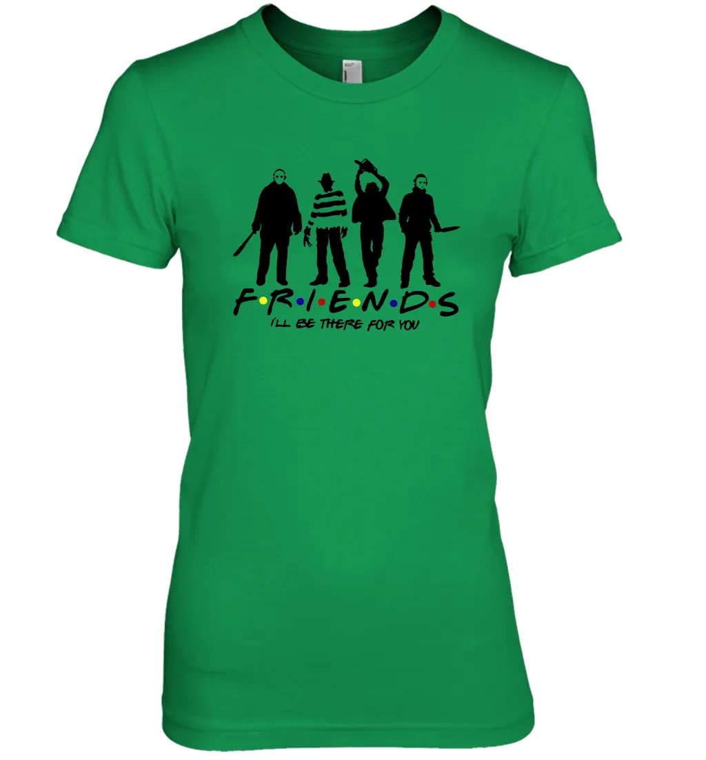 Horror Friends Jason Voorhees Freddy Krueger Texas Chain Saw Michael Myers Shirt Women's The Boyfriend Tee