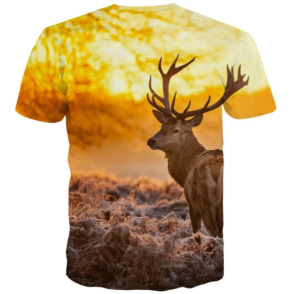 Hunting T shirts Men Jungle Shirt Print Deer Tshirts Cool Shooter Tshirts Casual Camouflage T shirts Funny