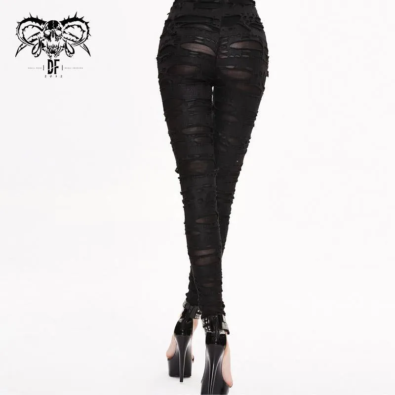 'I Want to Destroy You' Distressed Casual Punk Leggings