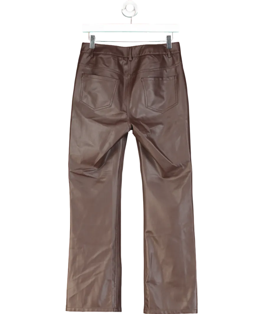 J McLaughlin Brown Brandy Vegan Leather Pants UK 8