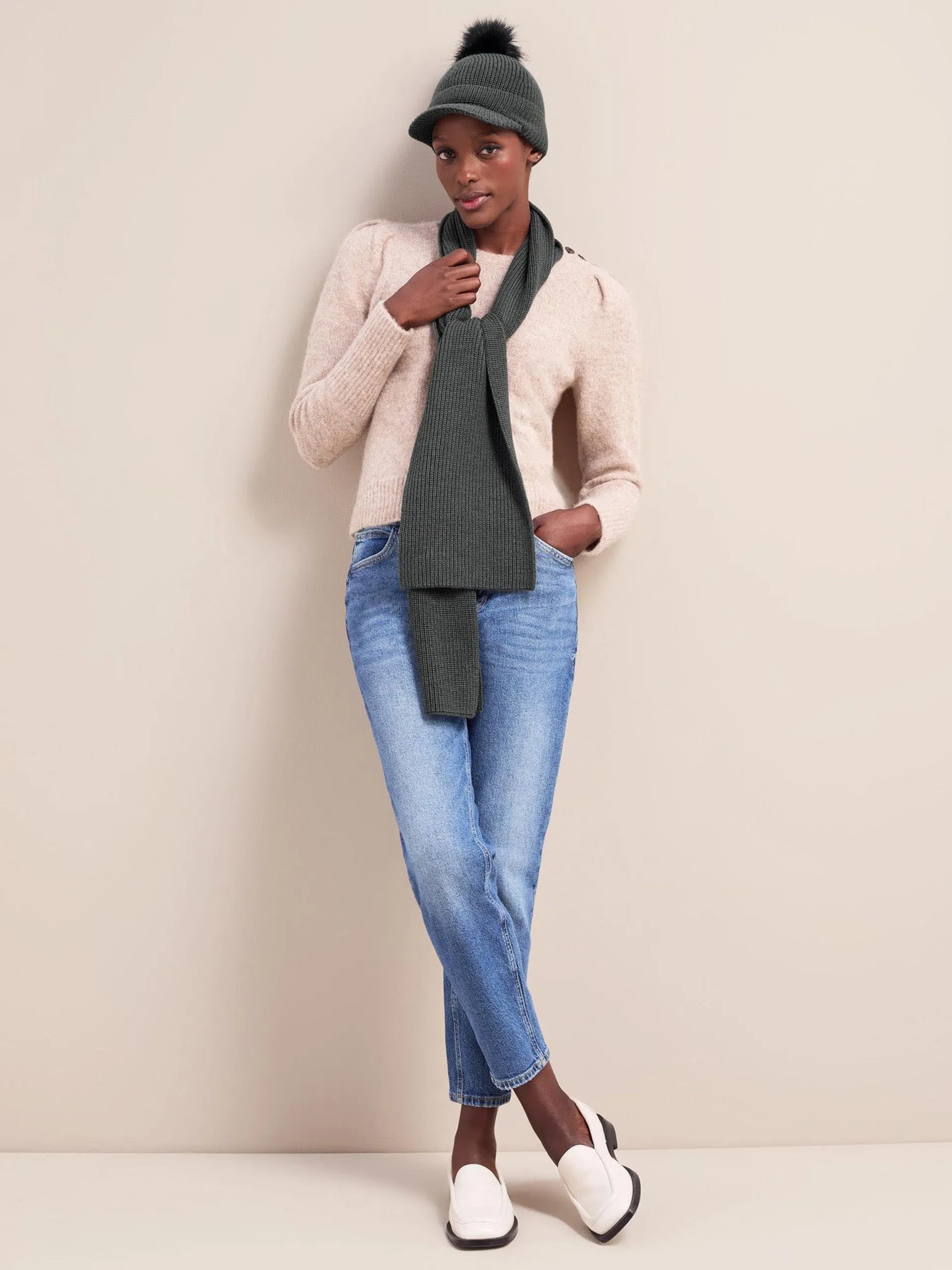 Khaki Beata wool hat
