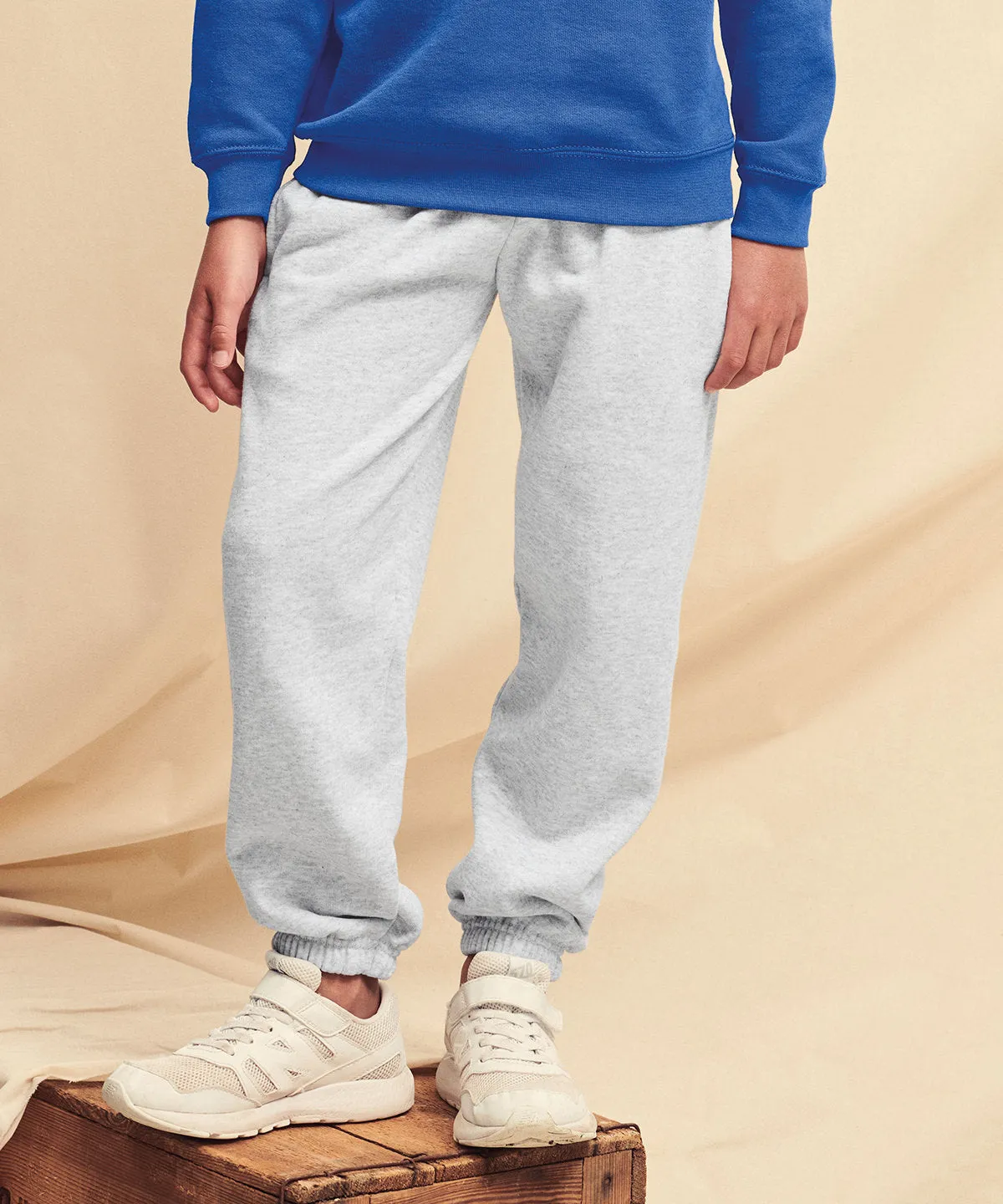 Kids classic elasticated cuff jog pants | Heather Grey