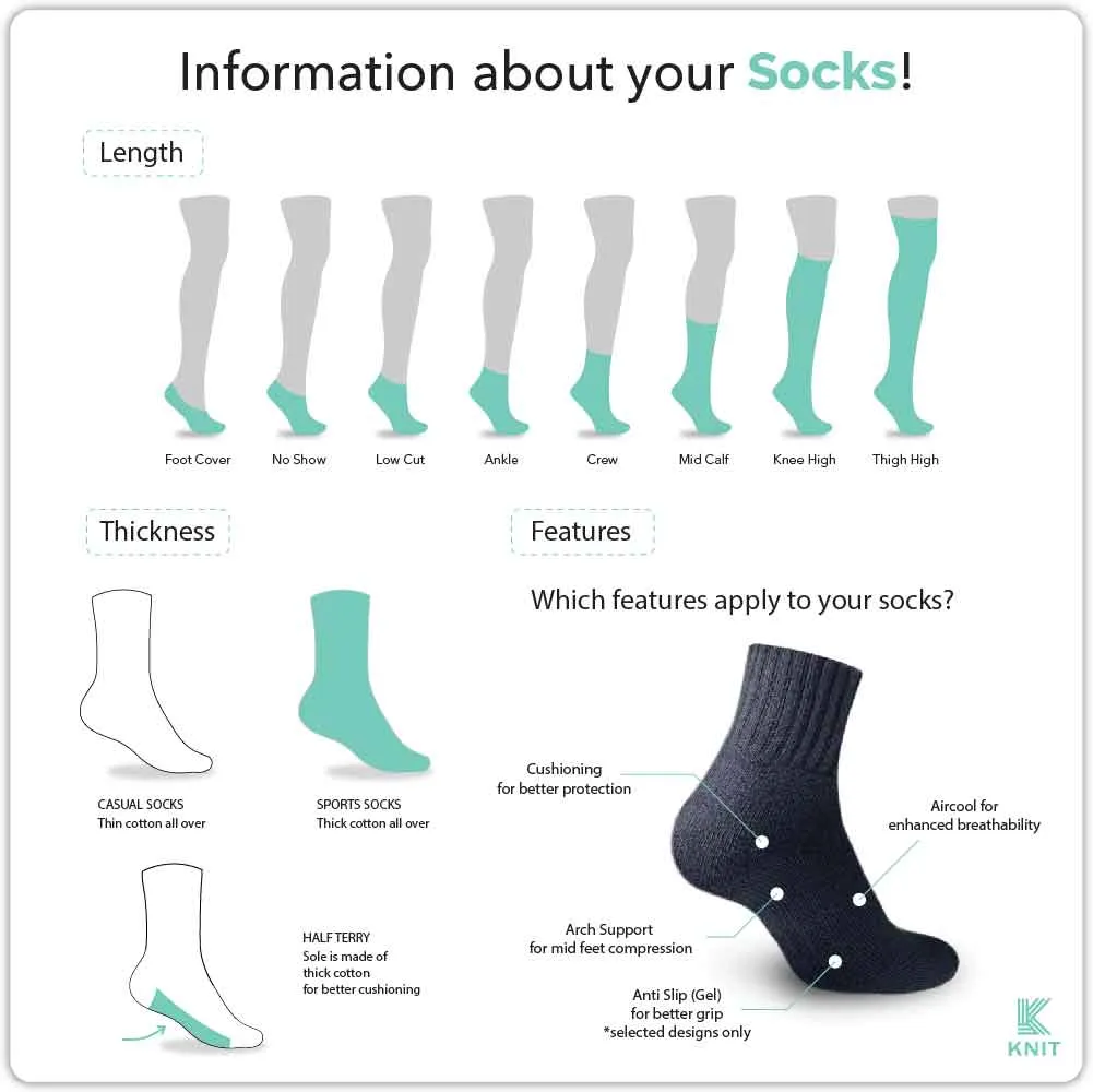 Knit Men's Constellation Cotton Light Performance Crew Socks 1 Pair KMC2404