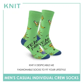 Knit Men's Minions Cotton Light Performance Crew Socks 1 pair KMDM1406
