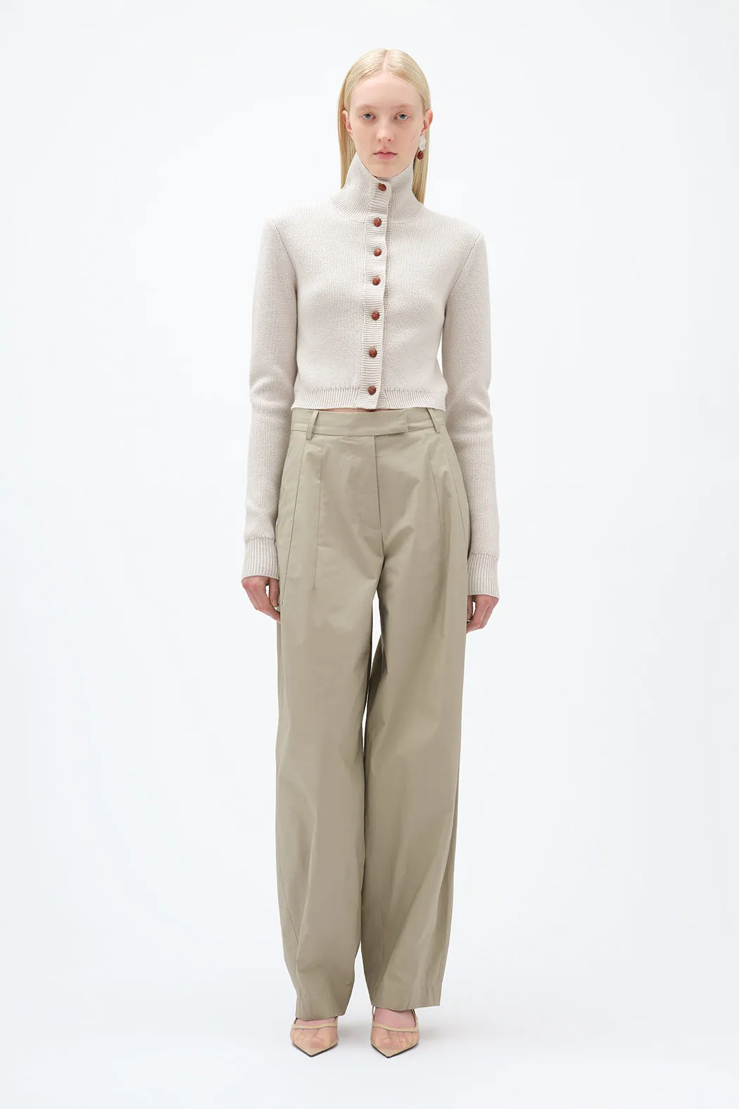 Knitted Slim Cardigan - Tofu Beige