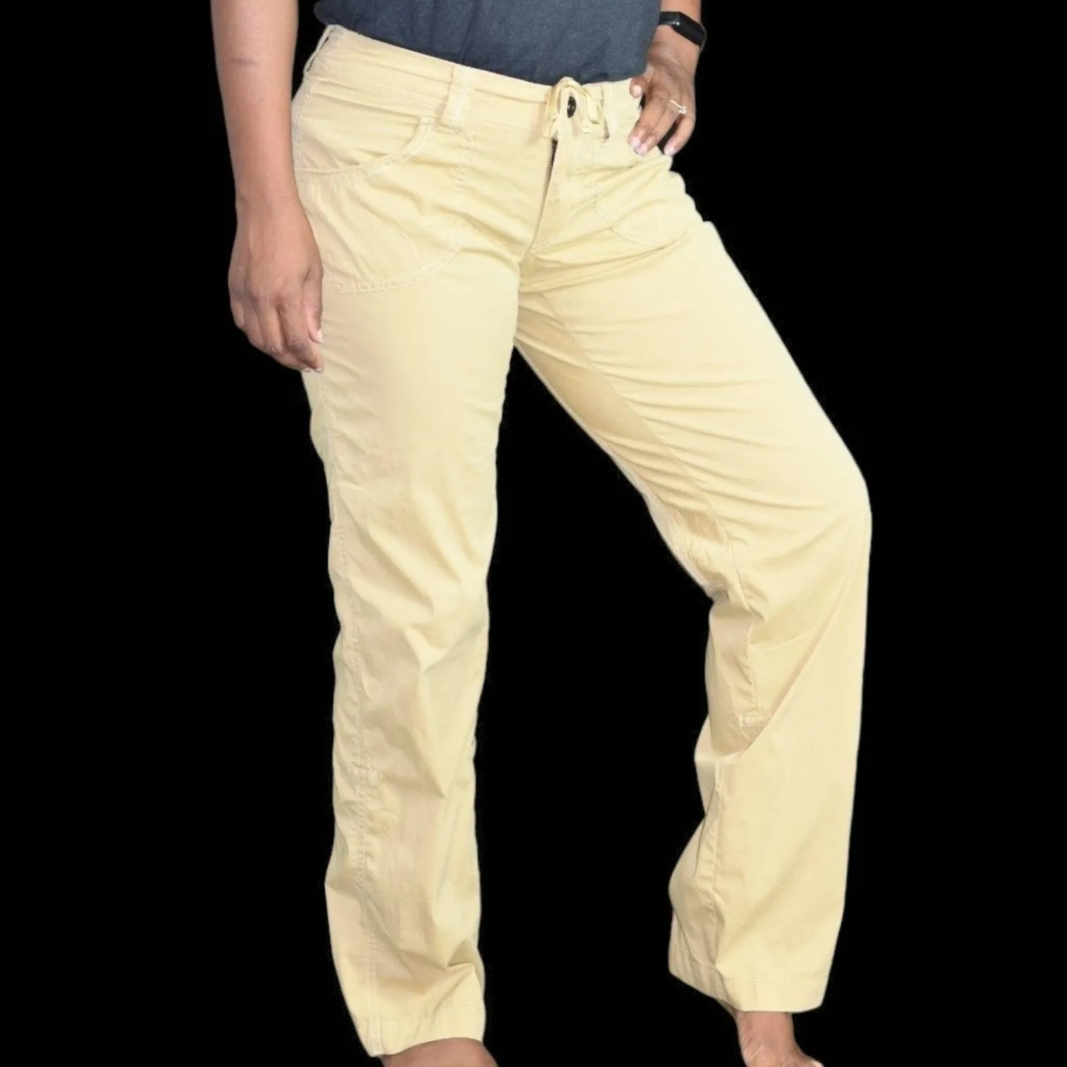 Kuhl Kontra Pants Tan Cargo Convertible Roll Up Capri Straight Hiking Low Rise Size 2
