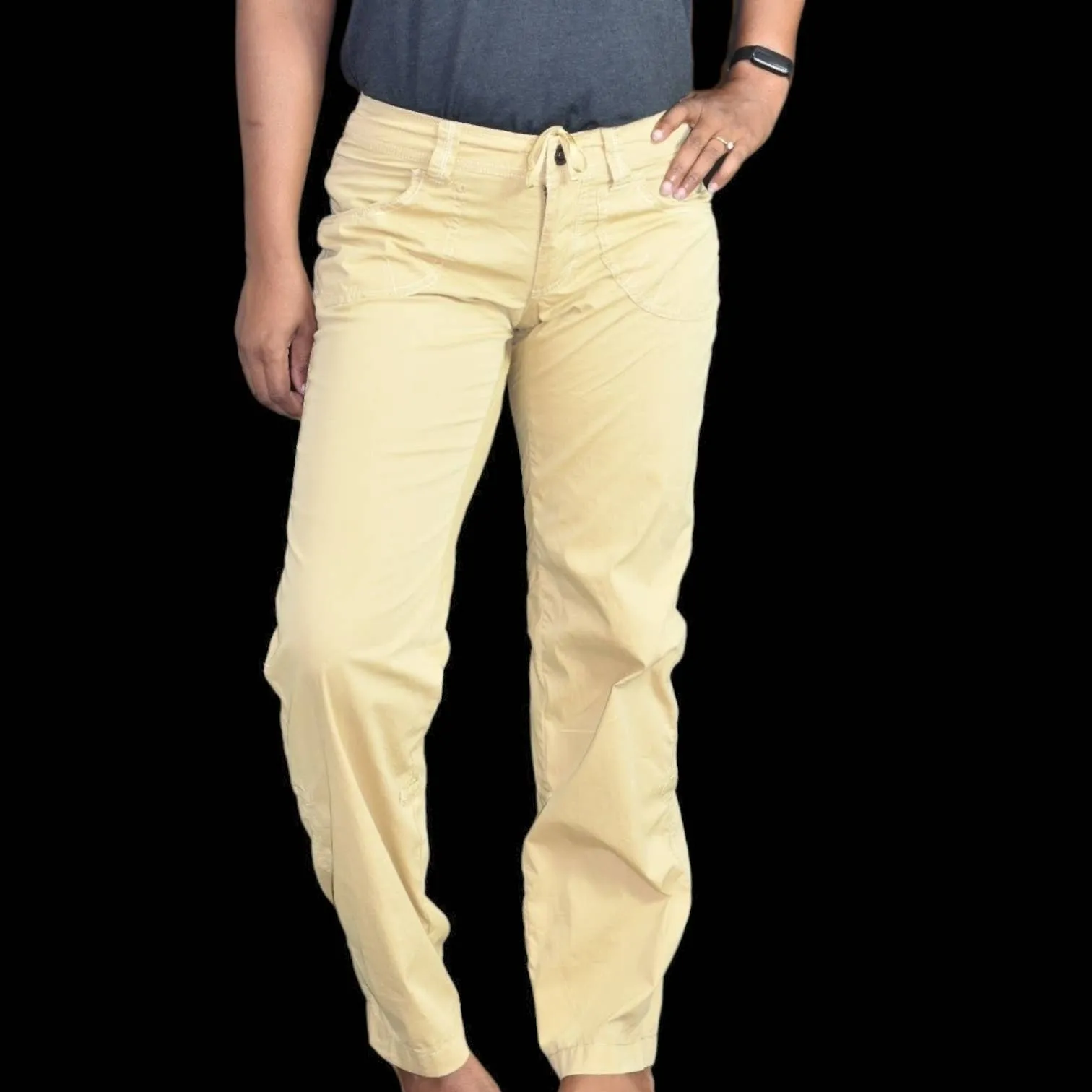 Kuhl Kontra Pants Tan Cargo Convertible Roll Up Capri Straight Hiking Low Rise Size 2