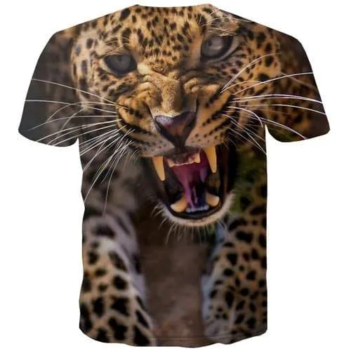Leopard T shirts Men Animal Tshirts Novelty War T-shirts 3d Gothic Tshirts Casual Short Sleeve Hip hop Unisex New Slim