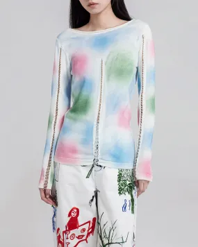 Long Sleeve Bubble Bead Lightweight Knit