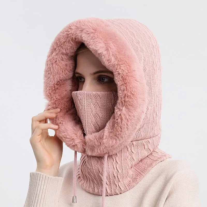 LovelyRLovely Women's Winter Thick Plush Hat With Scarf