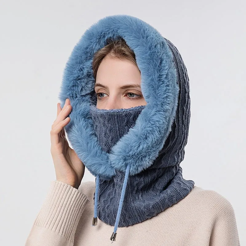 LovelyRLovely Women's Winter Thick Plush Hat With Scarf