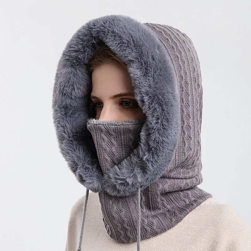 LovelyRLovely Women's Winter Thick Plush Hat With Scarf