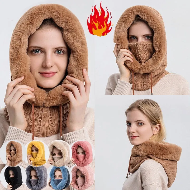 LovelyRLovely Women's Winter Thick Plush Hat With Scarf