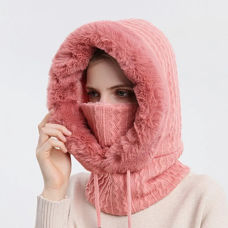LovelyRLovely Women's Winter Thick Plush Hat With Scarf
