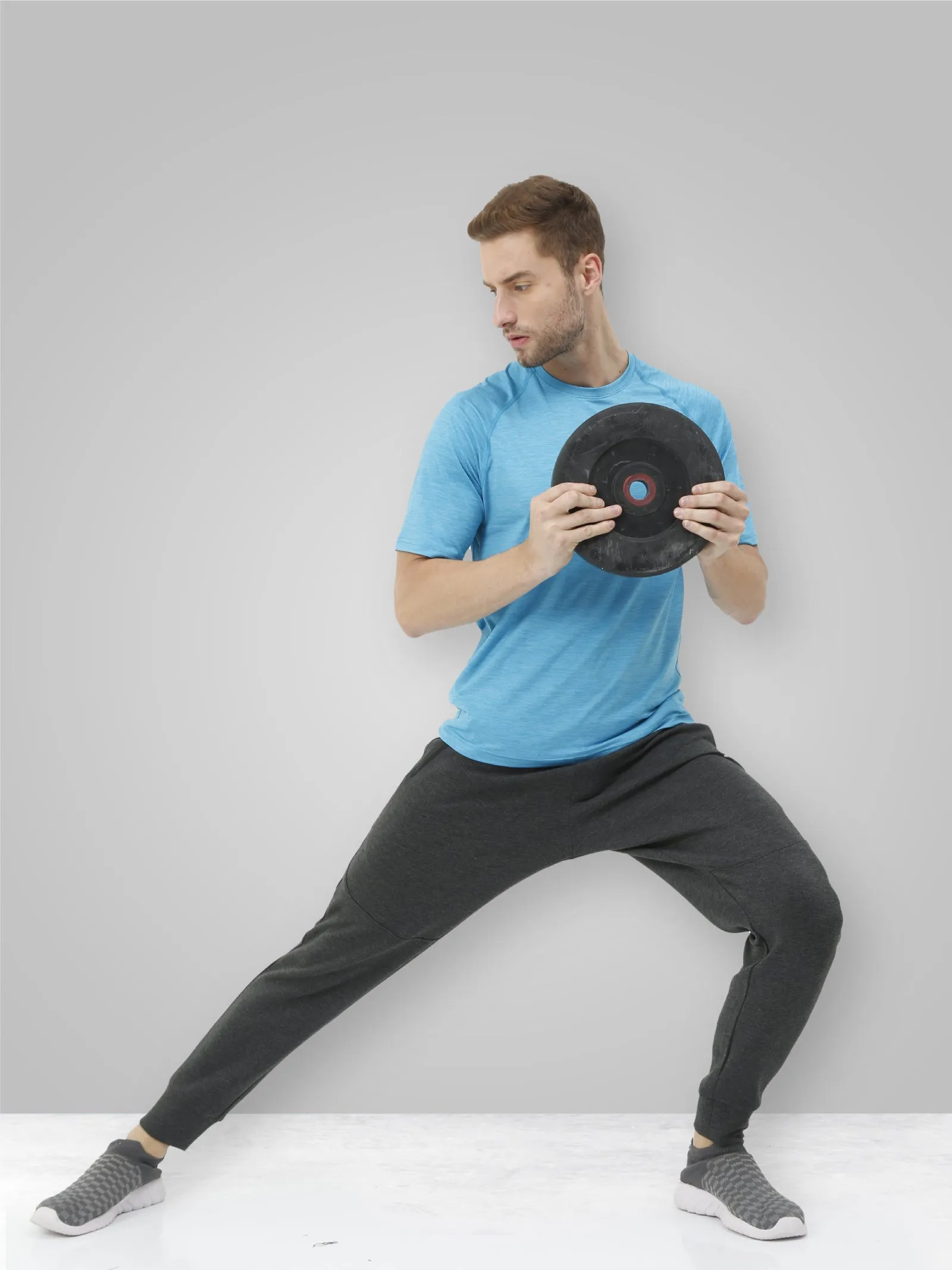 Men's Super Stretchable Raglan Sleeves Gym T-shirt