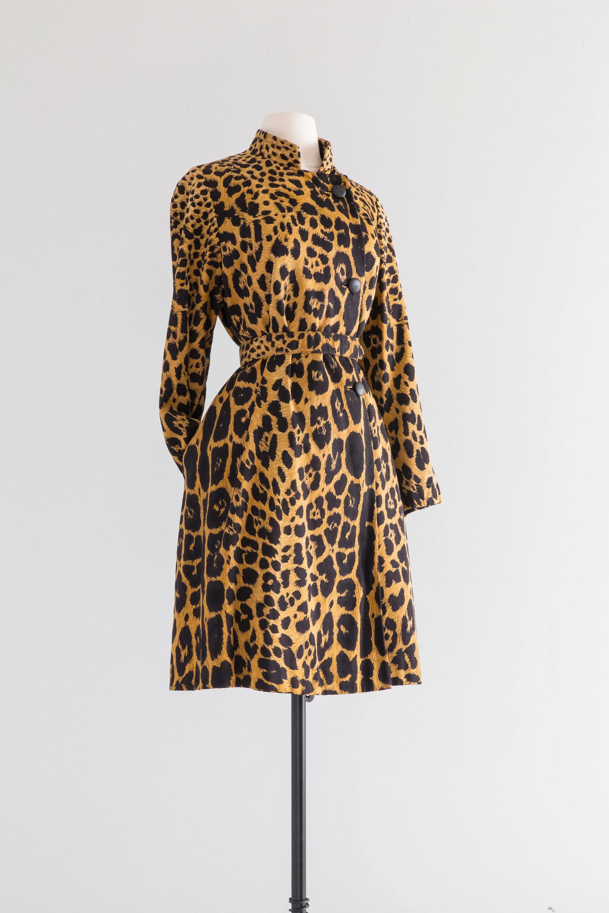 MEOW! Iconic 1960's Leopard Print Coat By Lawrence of London / ML