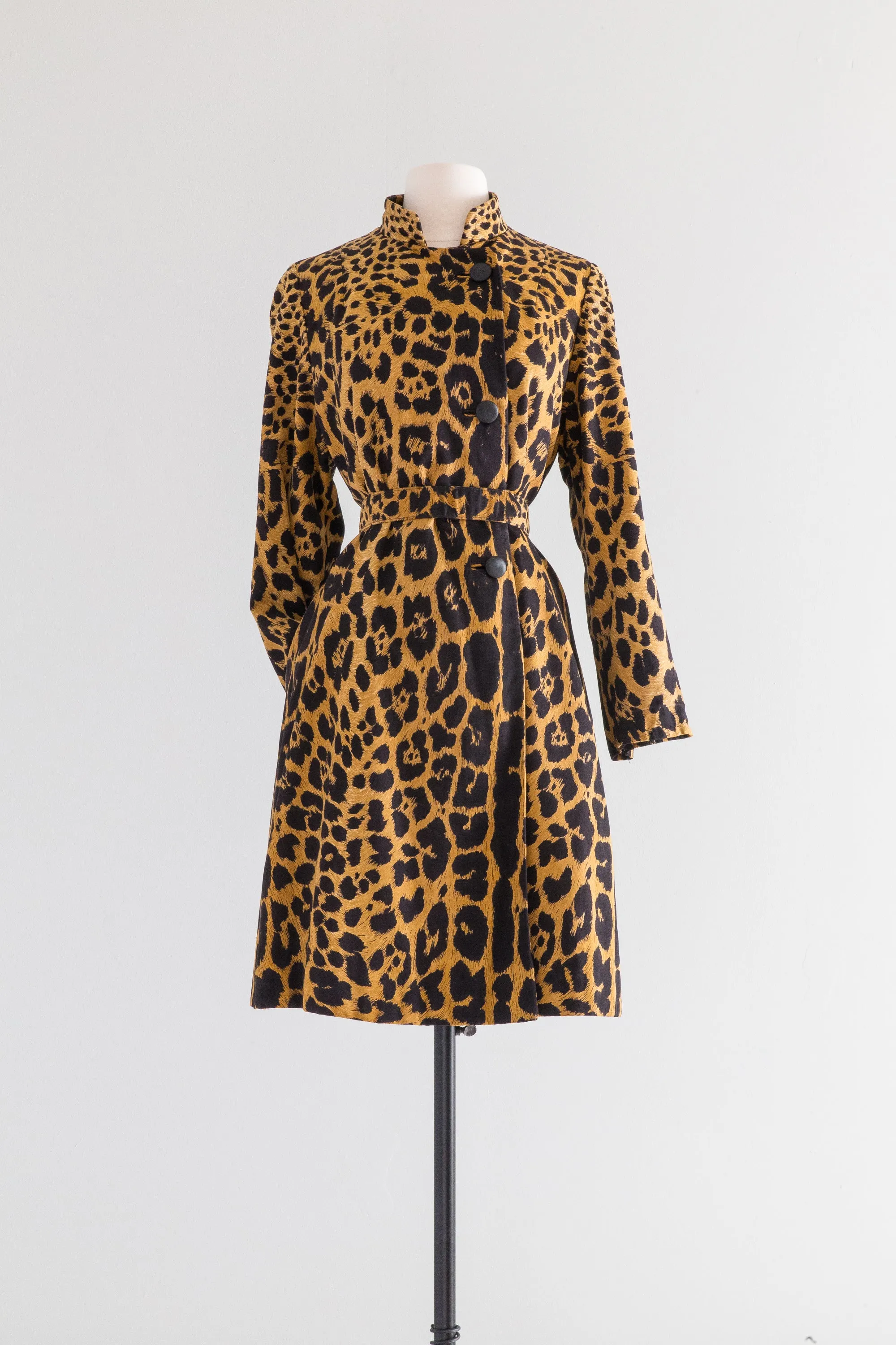 MEOW! Iconic 1960's Leopard Print Coat By Lawrence of London / ML