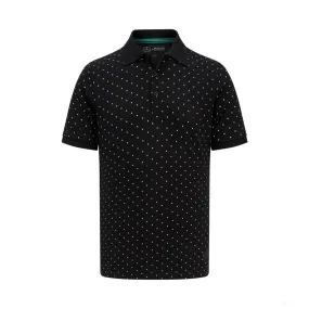 Mercedes Mens Polka Dot Polo, Black