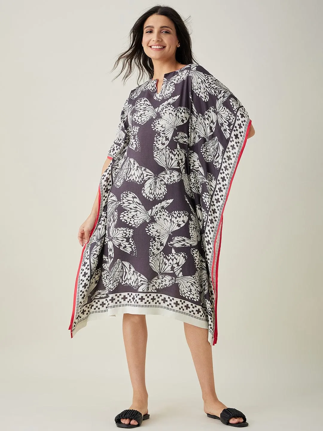Monochrome Flutter Modal Kaftan (Final Sale)
