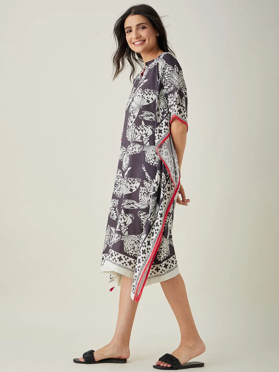 Monochrome Flutter Modal Kaftan (Final Sale)