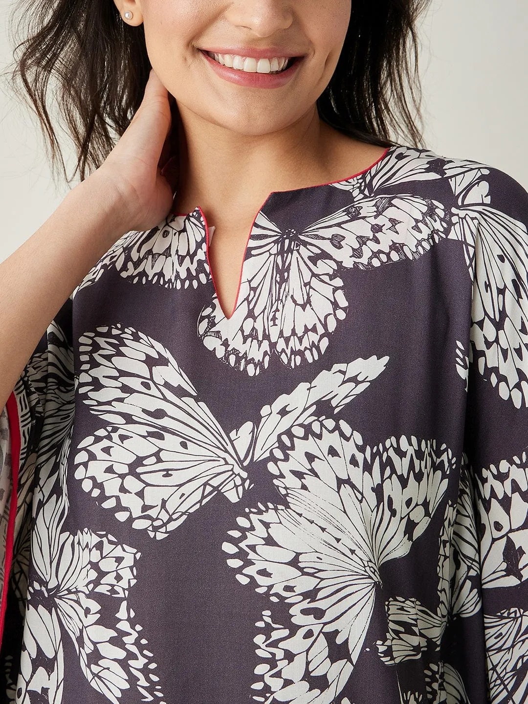 Monochrome Flutter Modal Kaftan (Final Sale)