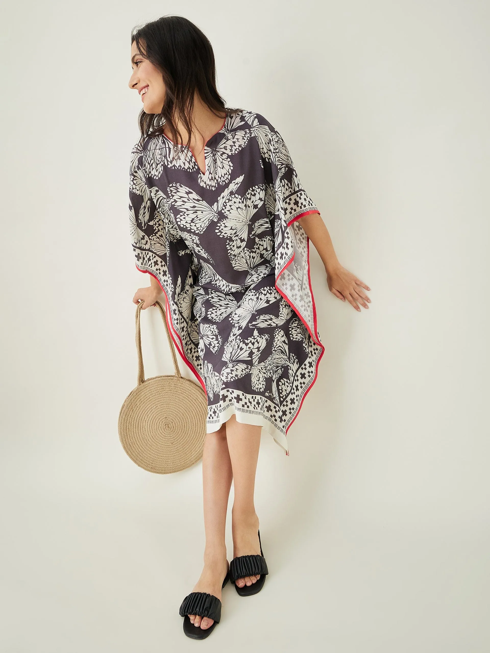 Monochrome Flutter Modal Kaftan (Final Sale)
