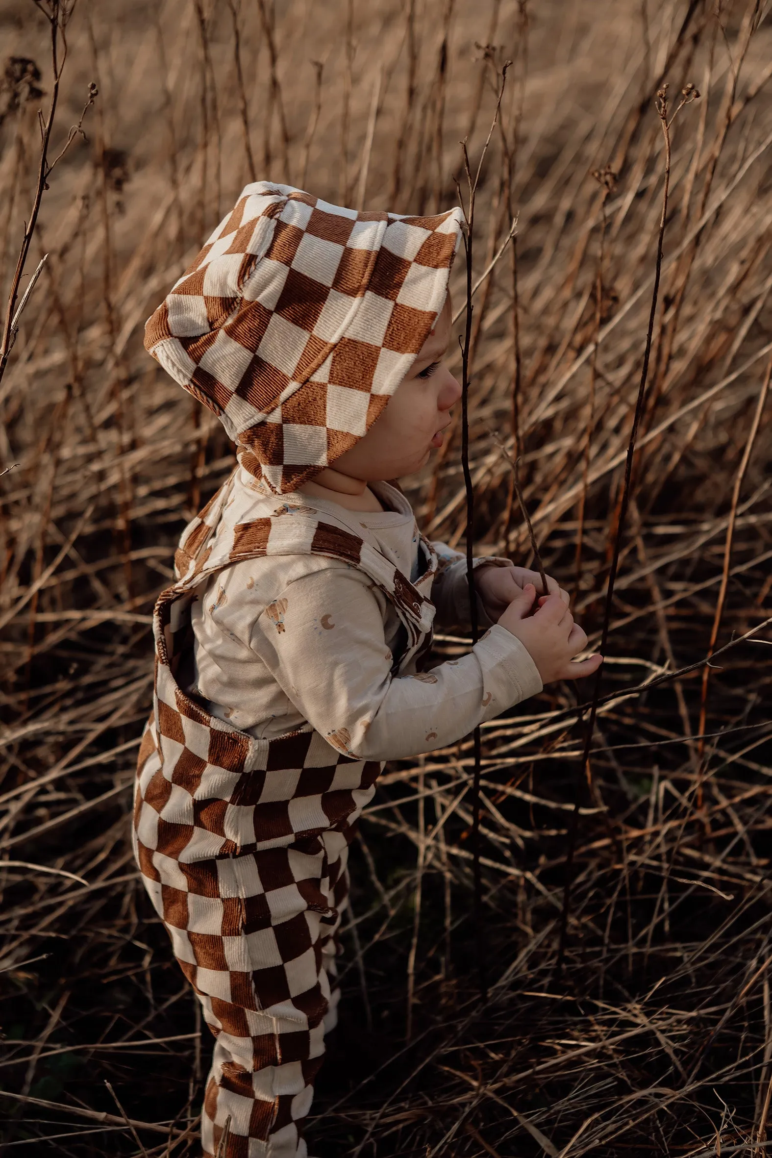 Monsieur Mini - Check Velvet Overalls