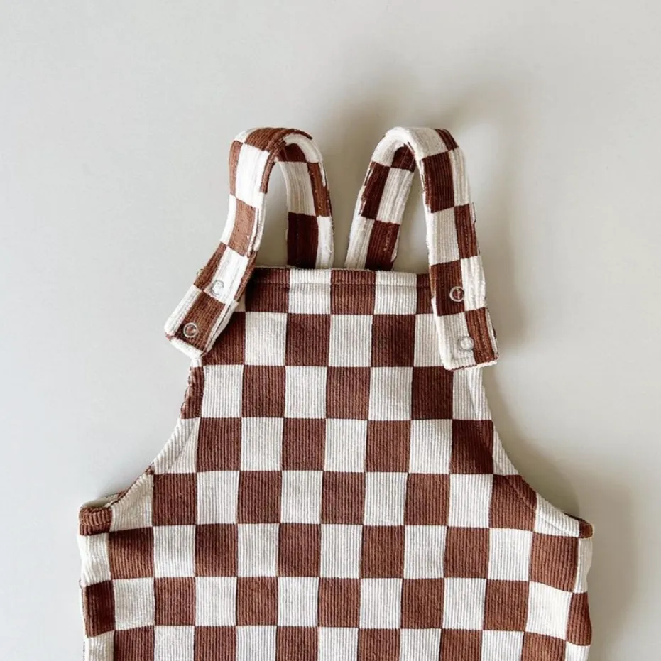 Monsieur Mini - Check Velvet Overalls